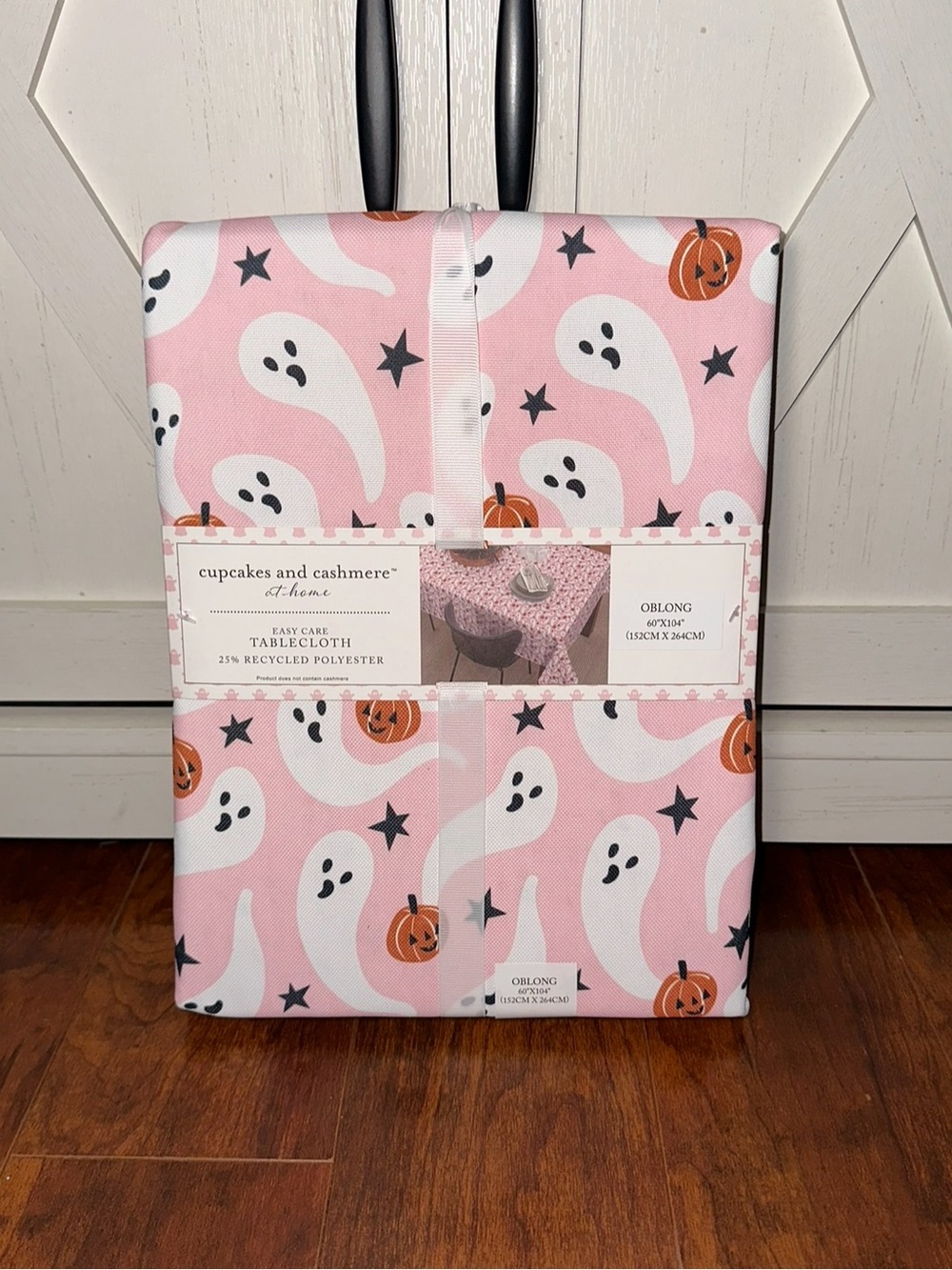 Cupcakes & Cashmere Pink Ghosts and Pumpkins Oblong Tablecloth